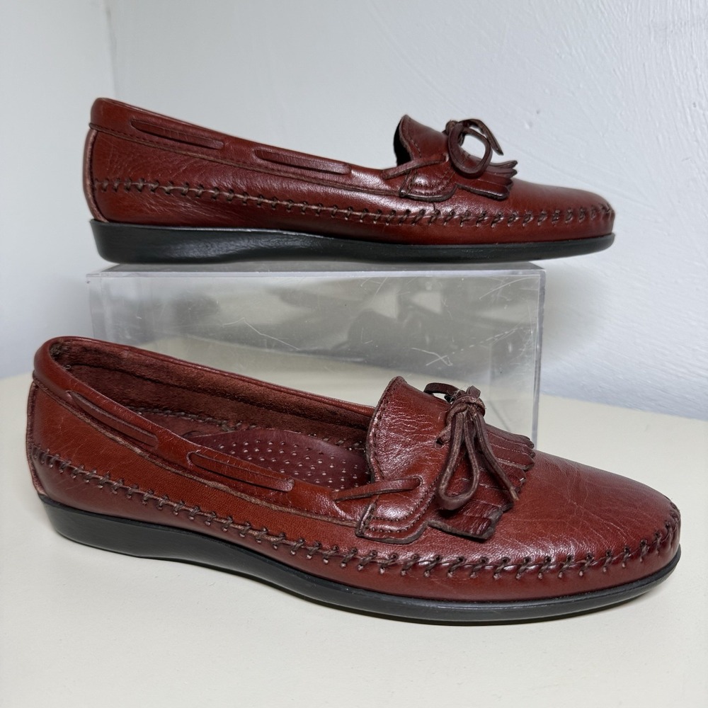 Vintage Dexter Women's Burgundy Penny Loafer Shoes 7 N 130459 Made In USA
